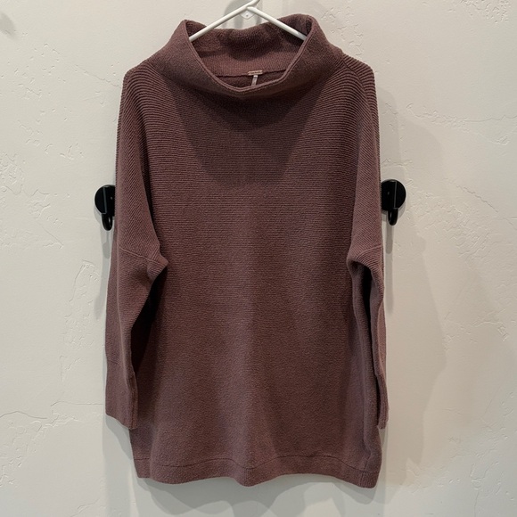 Free People Ottoman Slouchy Tunic Dusty Rose Cowl Neck Sweater - Picture 1 of 4